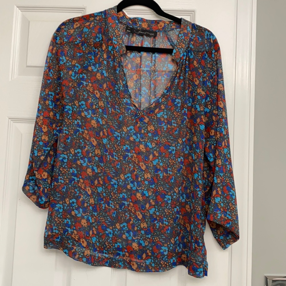 Patterson J. Kincaid red and blue top